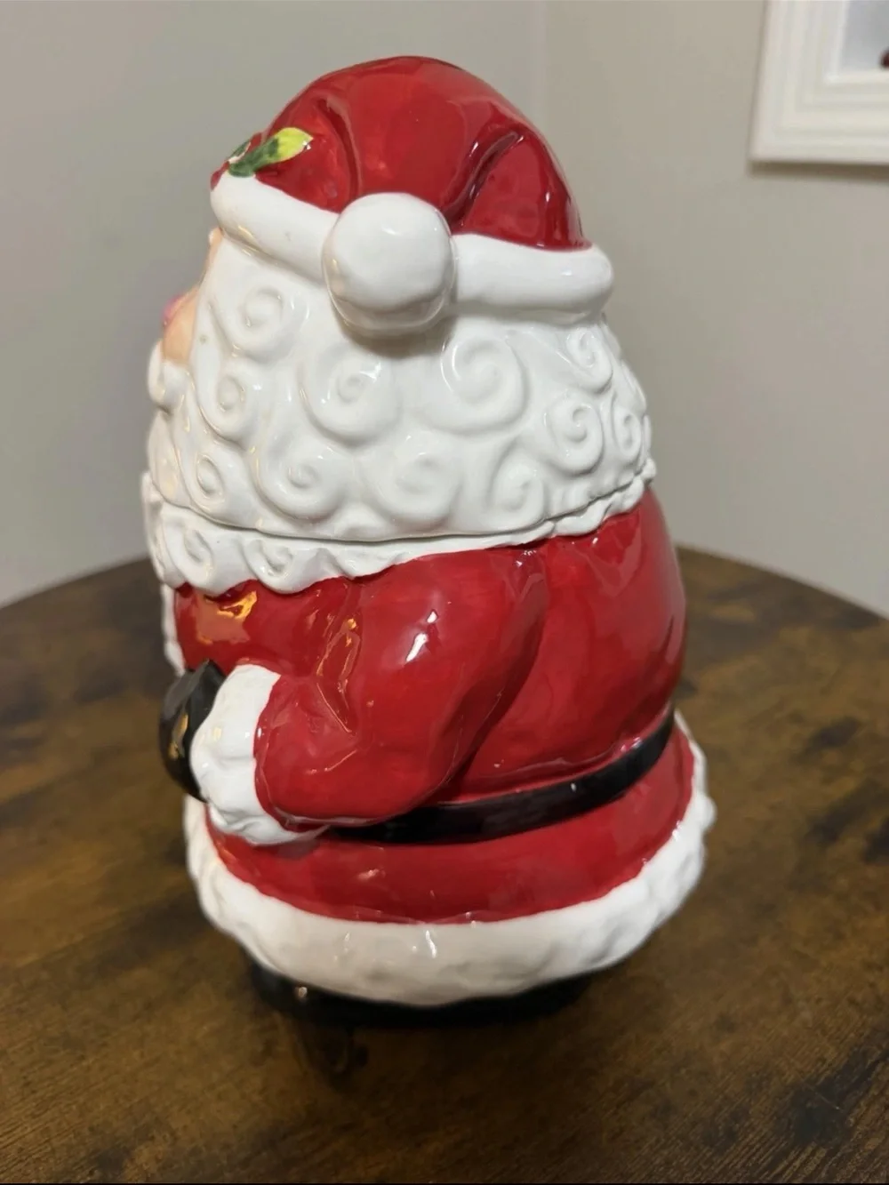 Festive Santa Cookie Jar - Red Holiday Décor